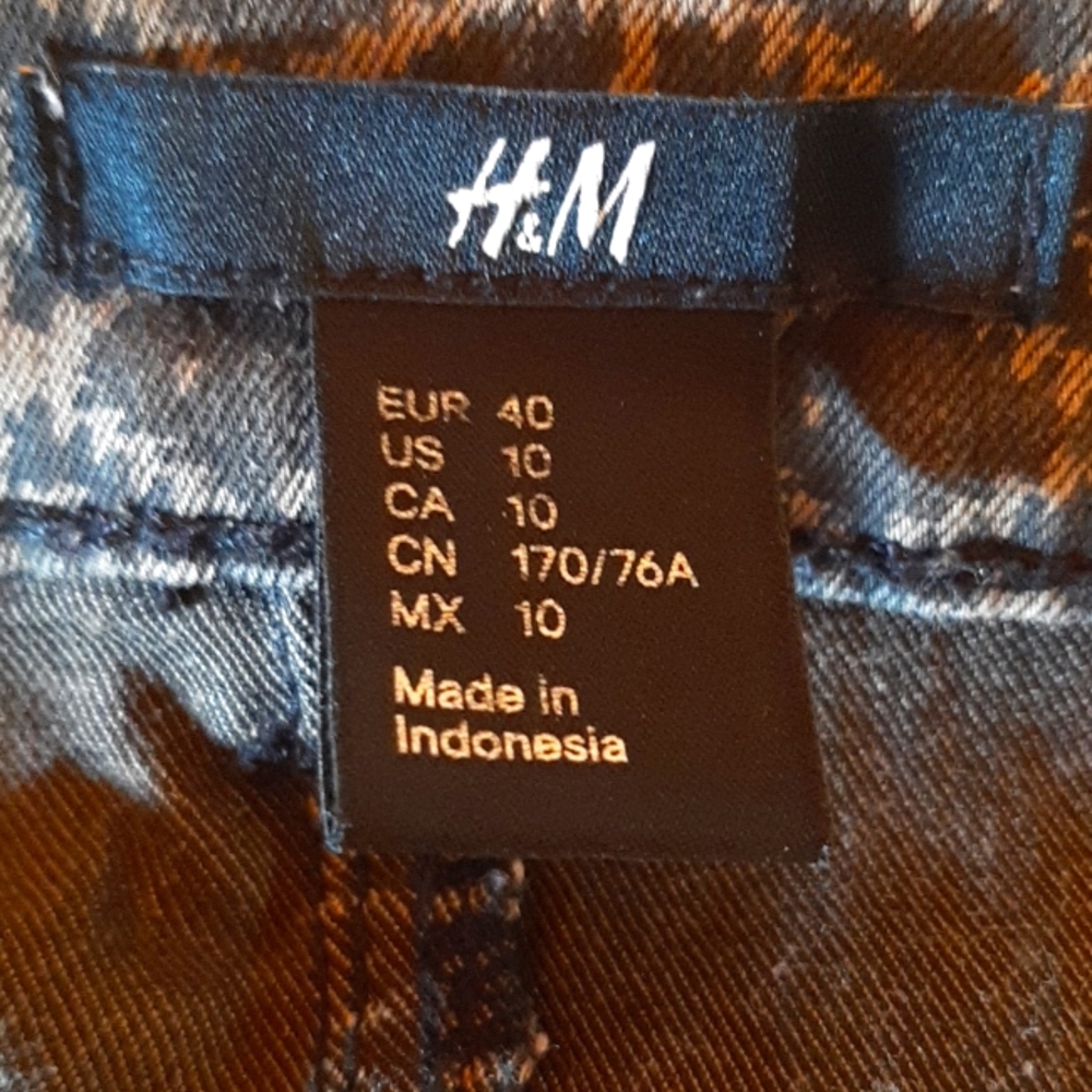 H&M Slim fit patterned Jeans size 10 - Picture 5 of 6